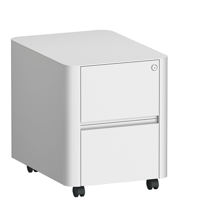 Big Round 3 Drawer Pedestal Mobile Cabinet Manufacturers 0.7mm Thickness