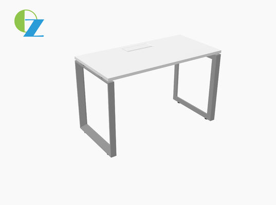 MDF Material Desktop Office Workstation Desk Single Seat With Metal Wire Box