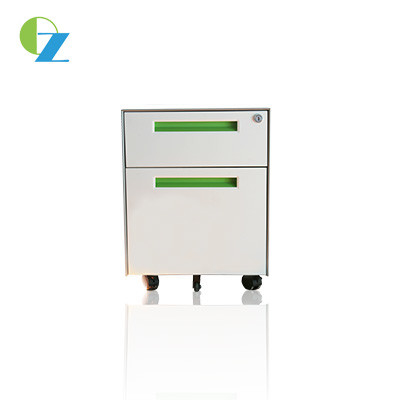 H490*W380*D500mm SPCC 2 Drawer Mobile Pedestal Cabinet  Wear Resisting