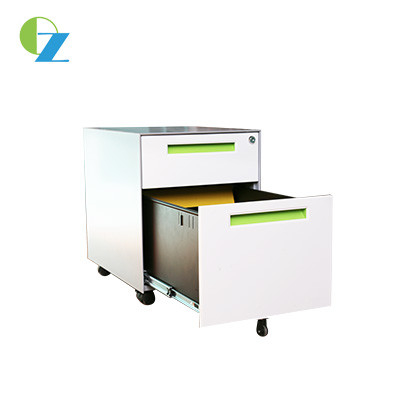 H490*W380*D500mm SPCC 2 Drawer Mobile Pedestal Cabinet  Wear Resisting