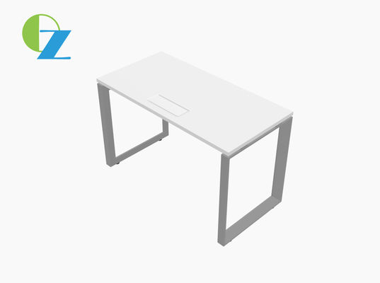 MDF Material Desktop Office Workstation Desk Single Seat With Metal Wire Box