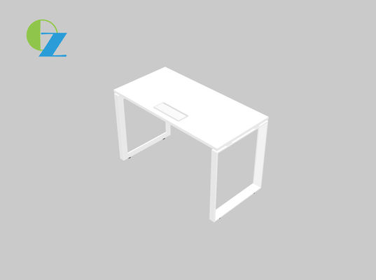 MDF Material Desktop Office Workstation Desk Single Seat With Metal Wire Box